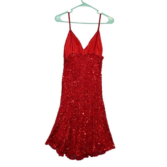 VTG Scala Red Sequin Mini Dress - Picture 2 of 5